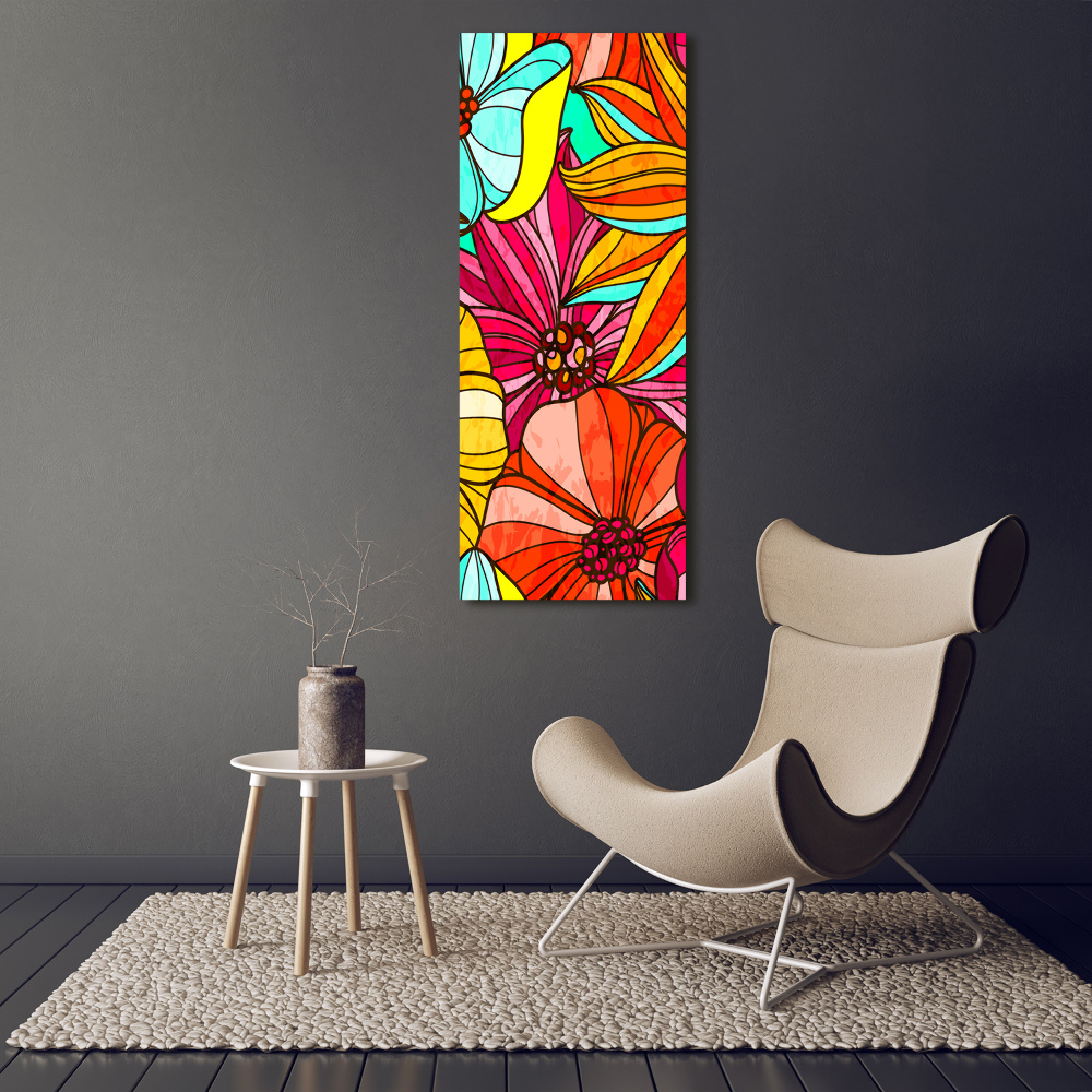 Canvas wall art Colorful flowers