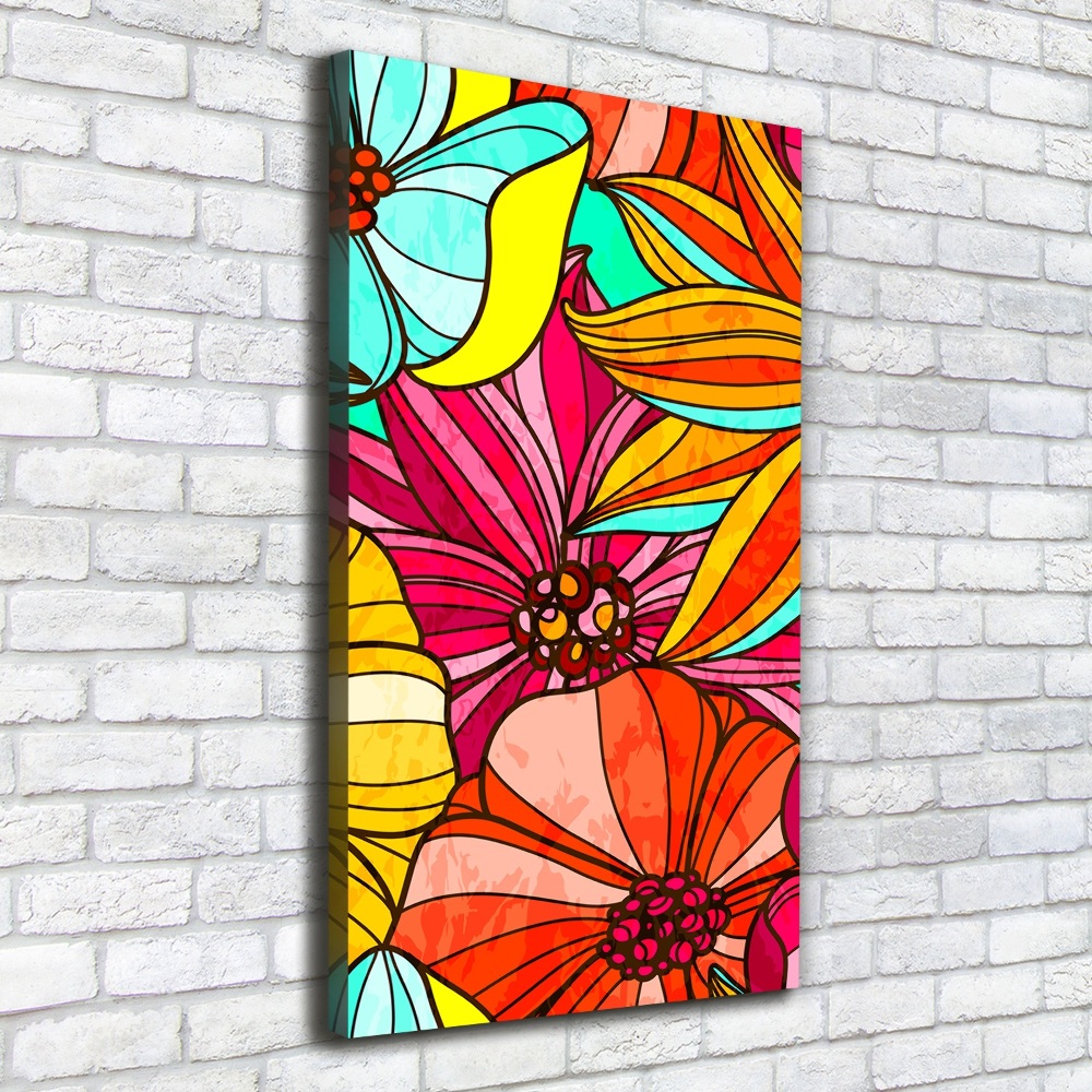 Canvas wall art Colorful flowers