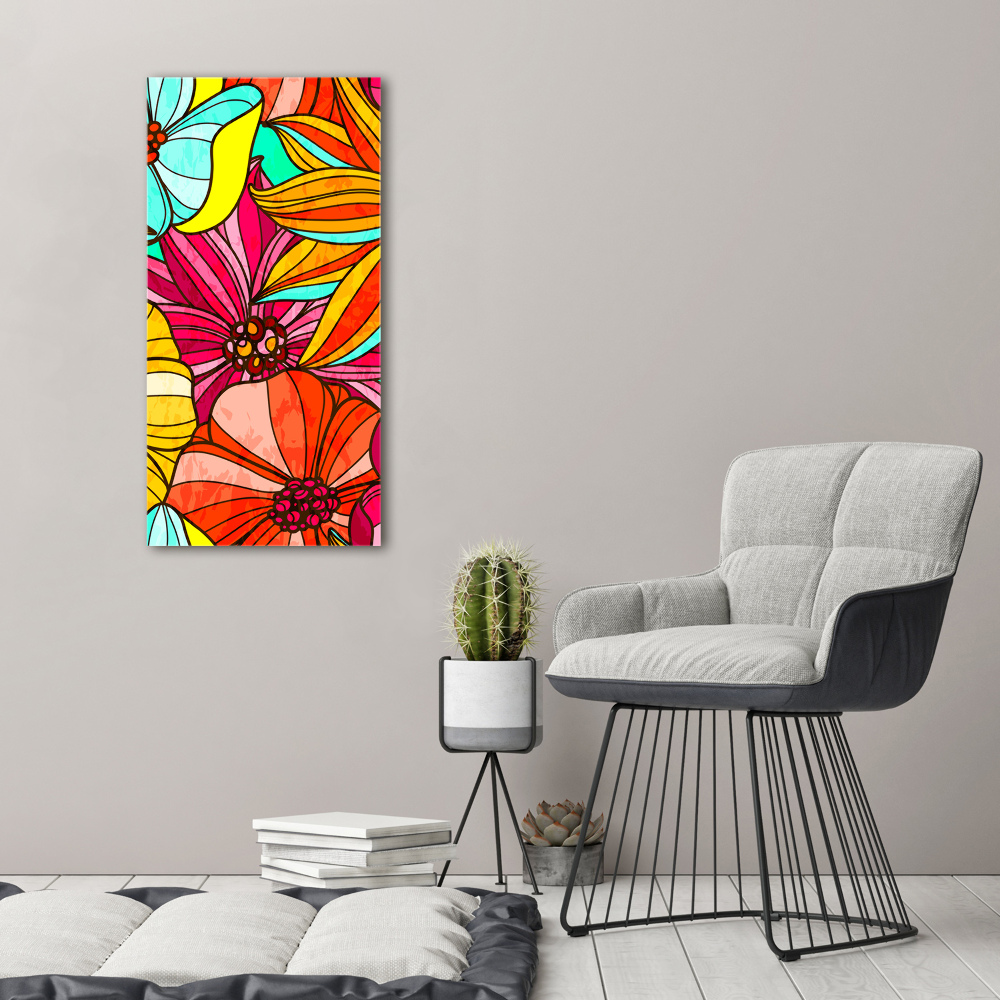 Canvas wall art Colorful flowers