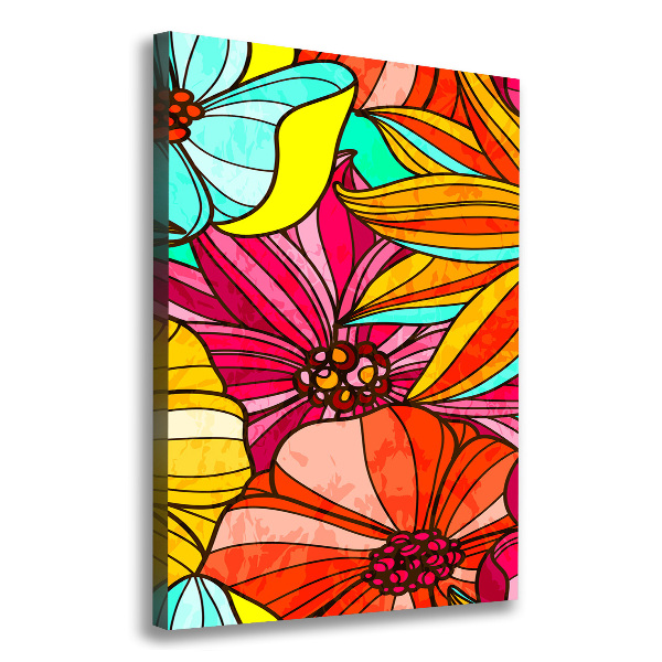 Canvas wall art Colorful flowers