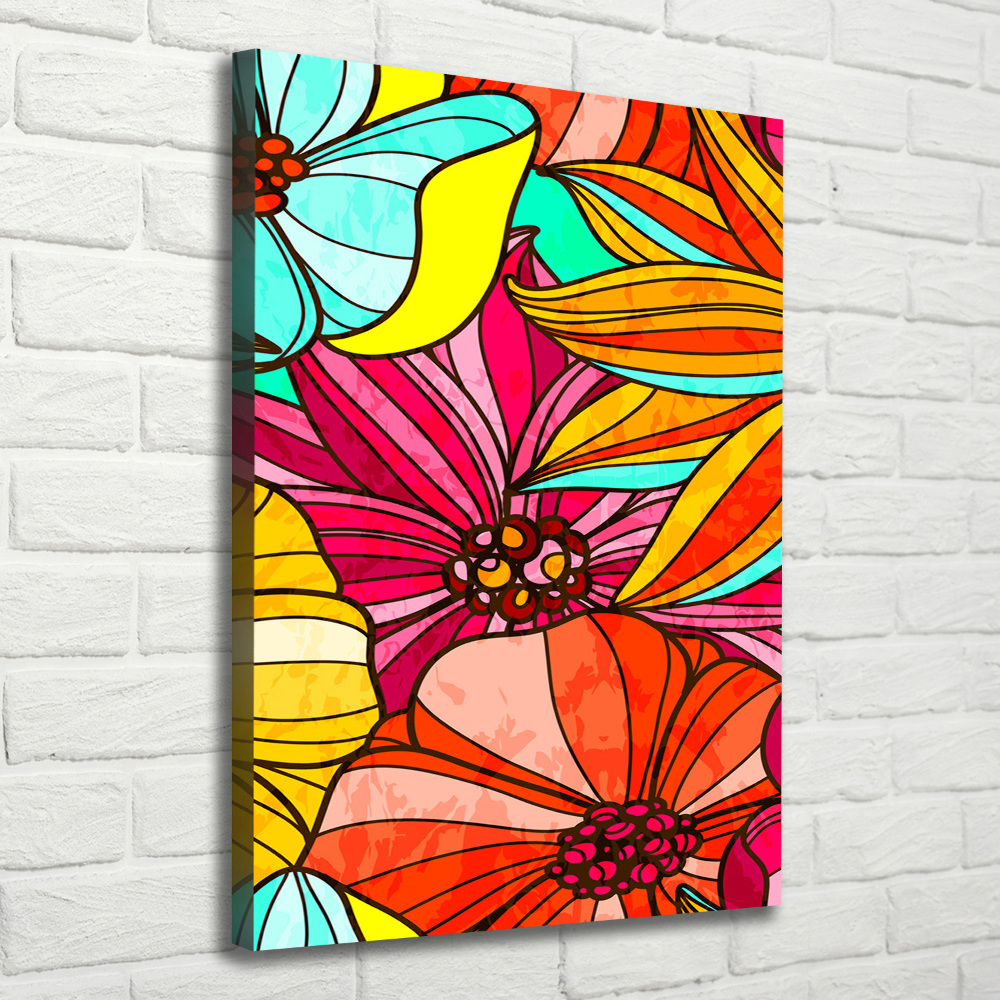 Canvas wall art Colorful flowers