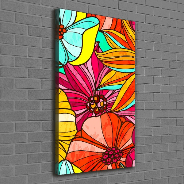 Canvas wall art Colorful flowers