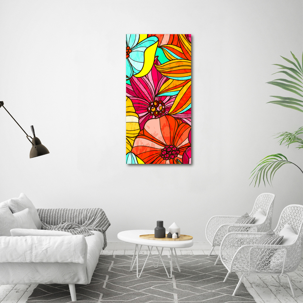 Canvas wall art Colorful flowers