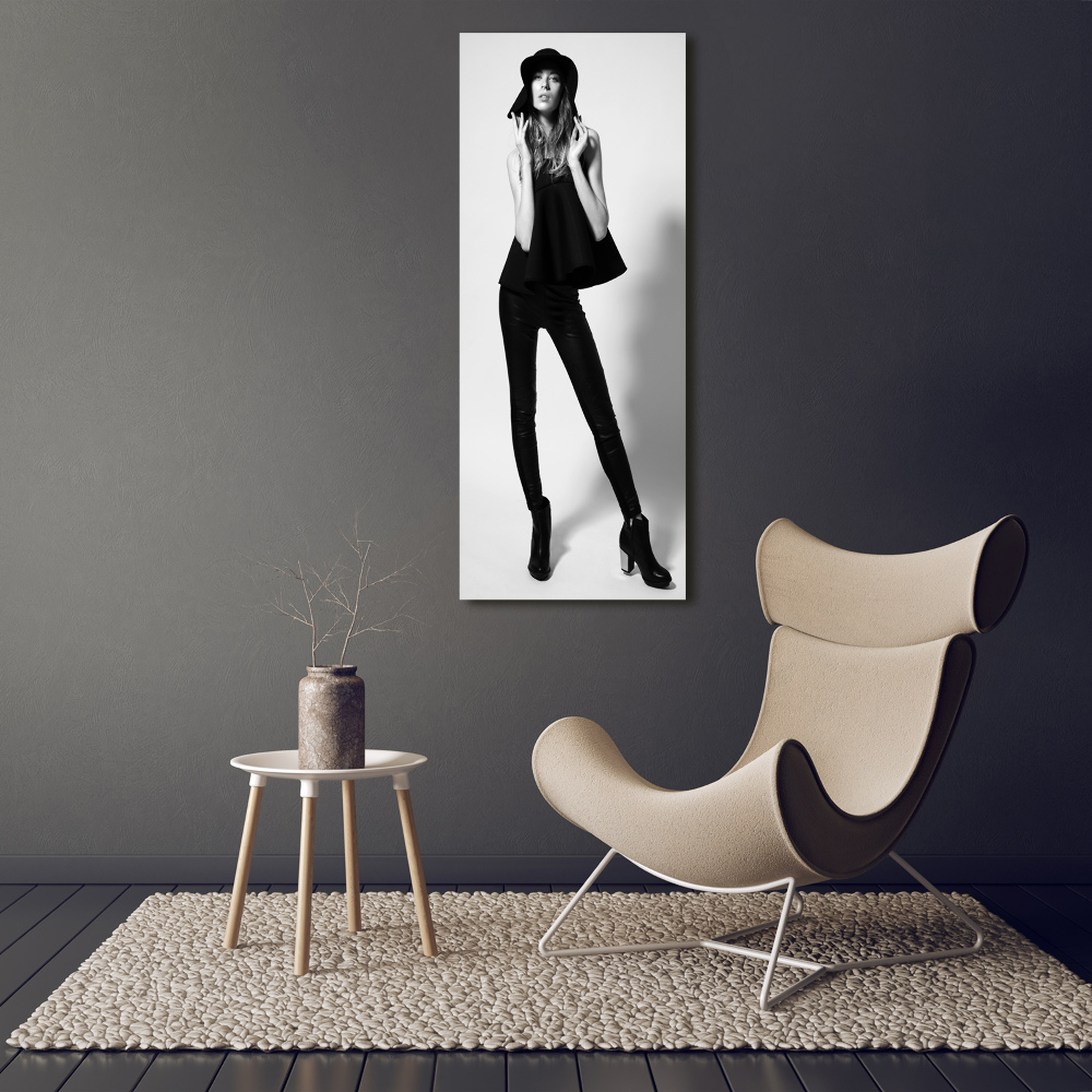 Canvas wall art A woman in black