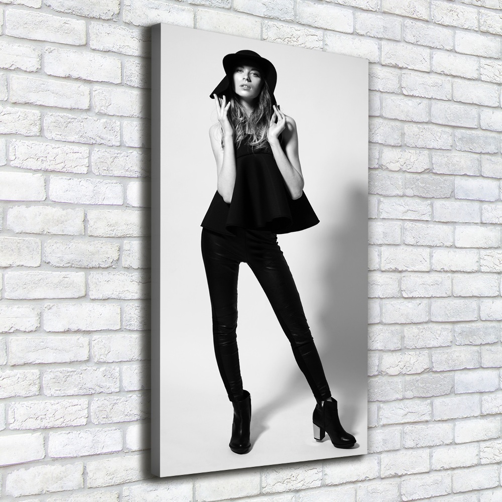 Canvas wall art A woman in black