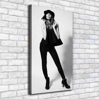 Canvas wall art A woman in black