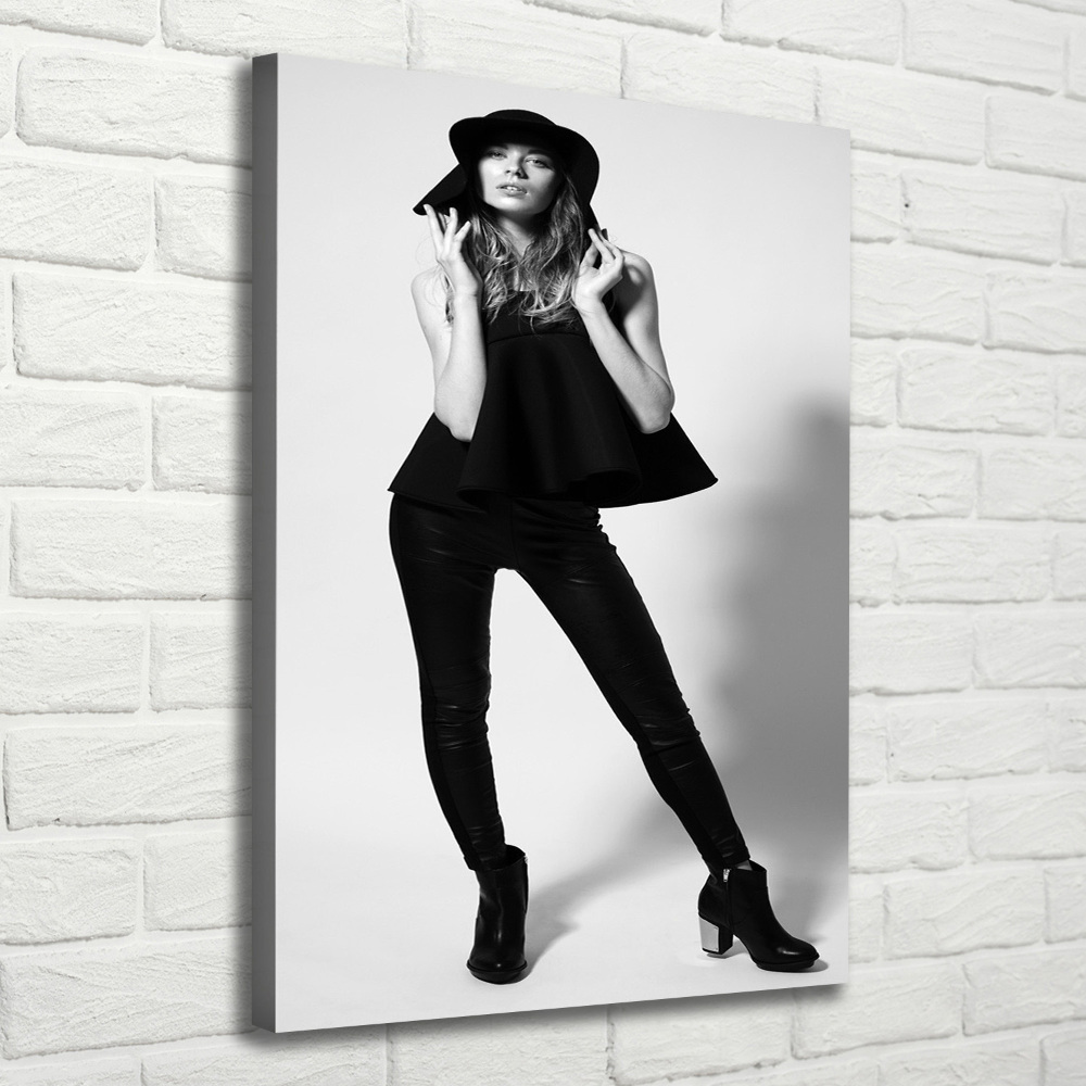 Canvas wall art A woman in black