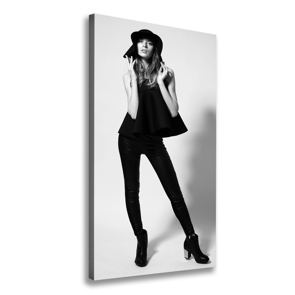 Canvas wall art A woman in black