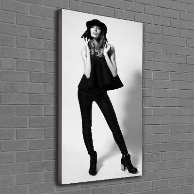 Canvas wall art A woman in black