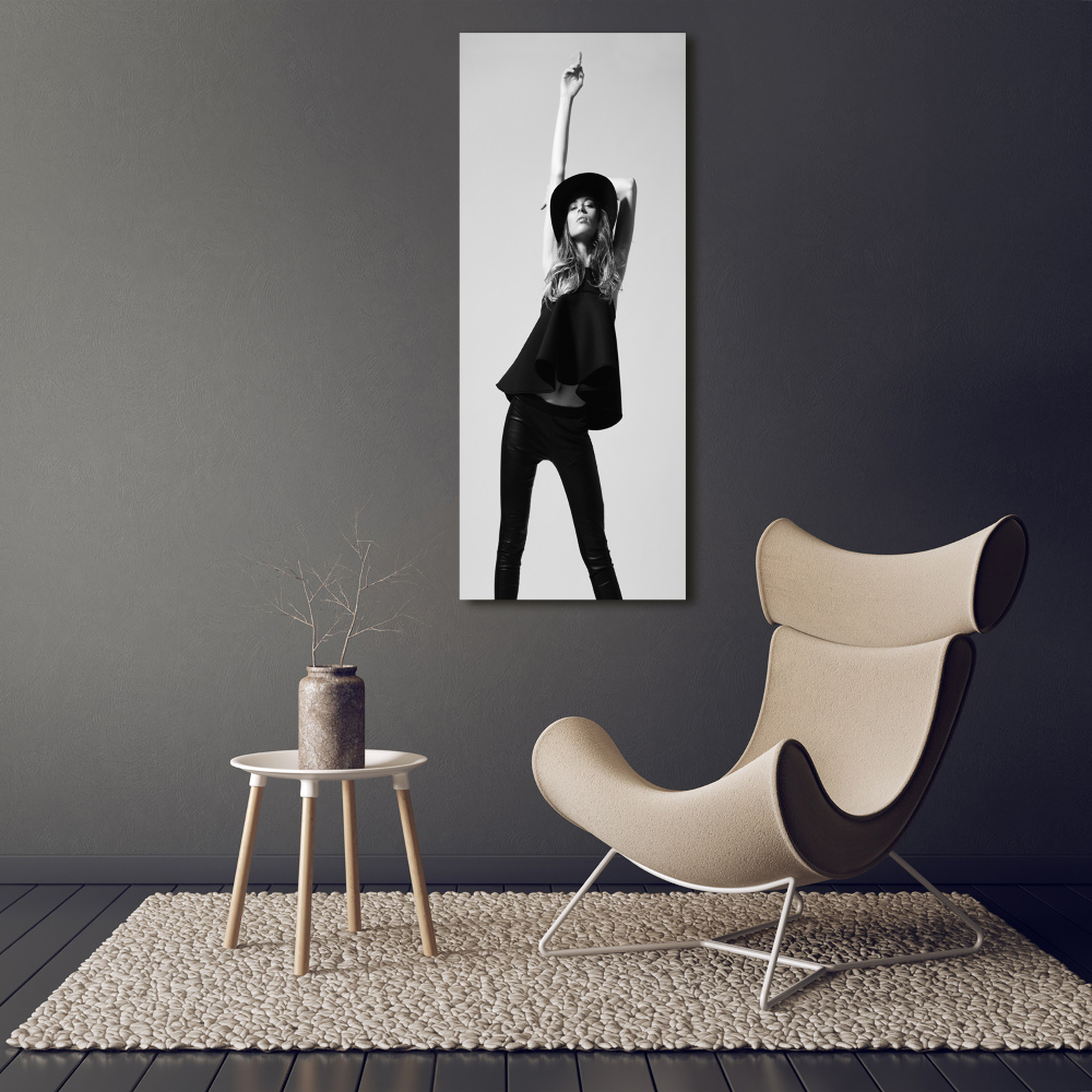 Canvas print A woman in black