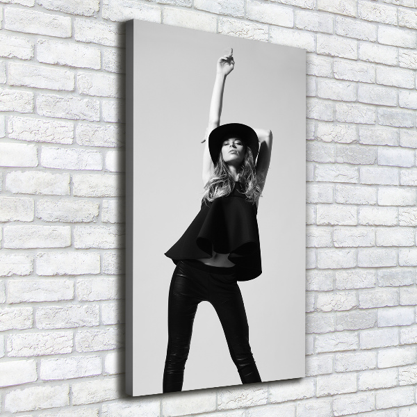 Canvas print A woman in black