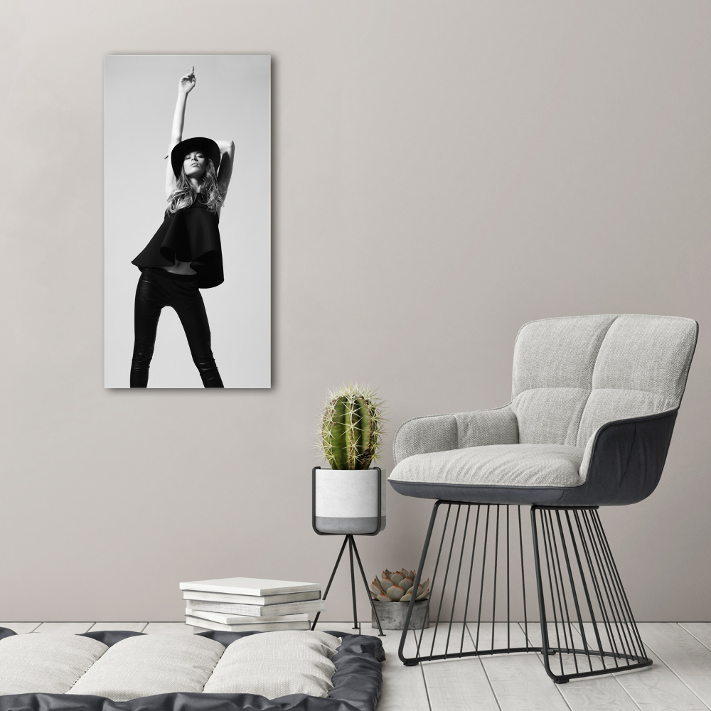 Canvas print A woman in black