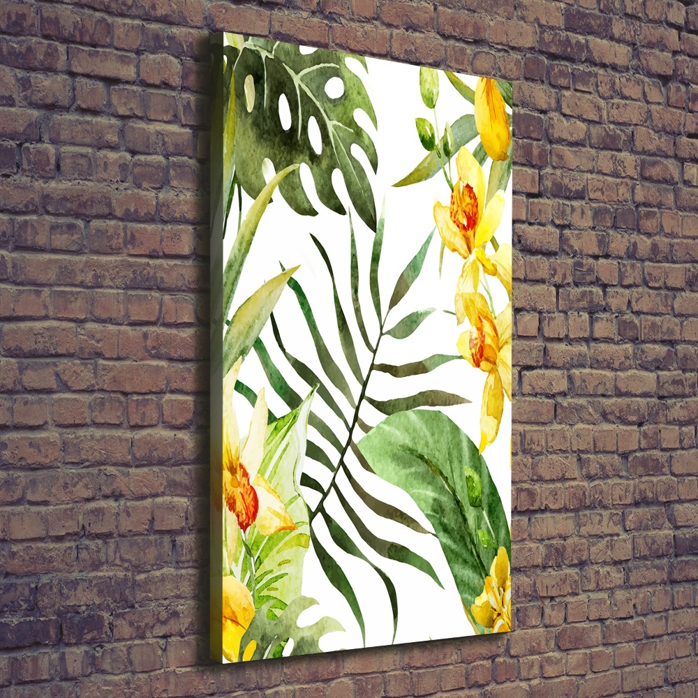 Large canvas wall art Tropical flowers