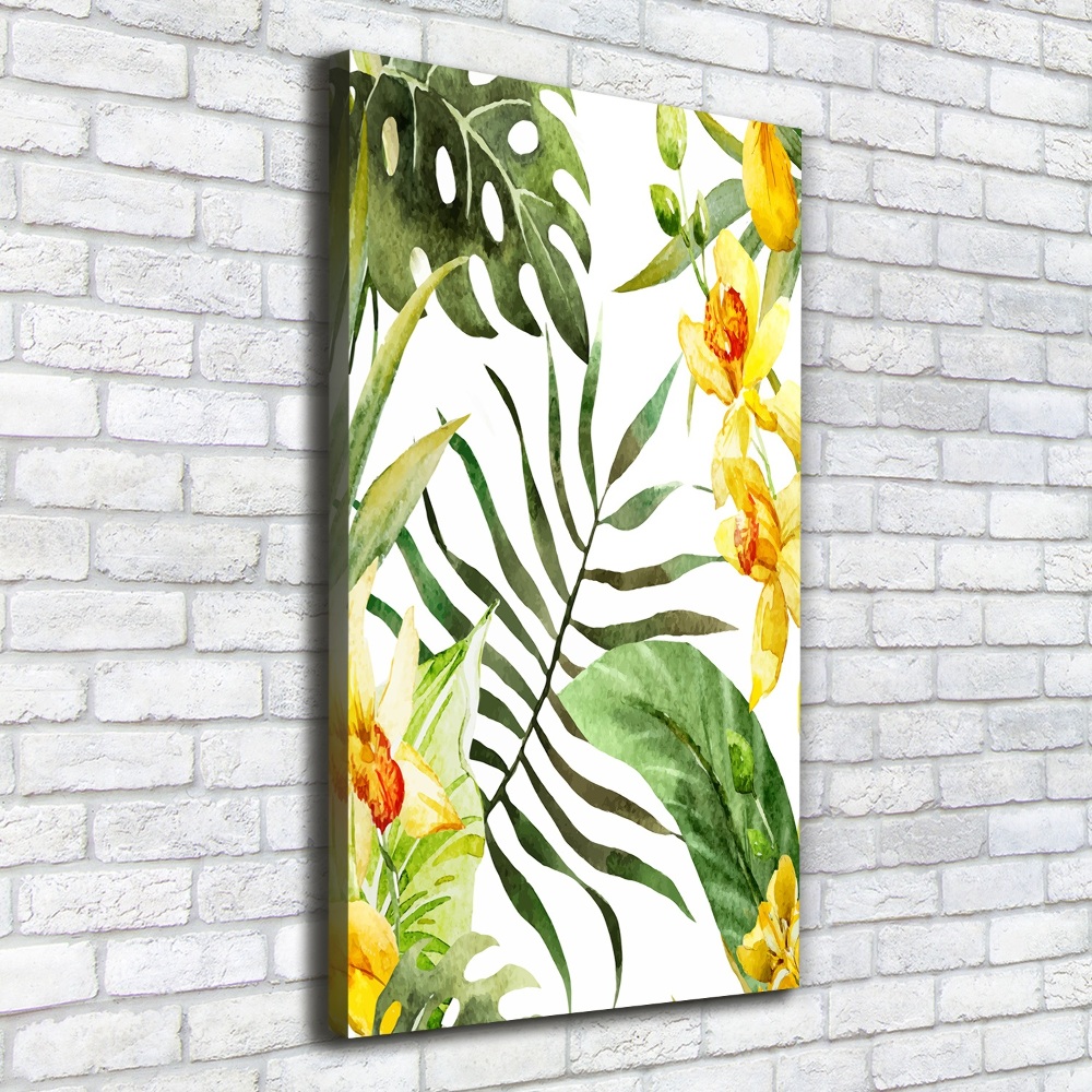 Large canvas wall art Tropical flowers