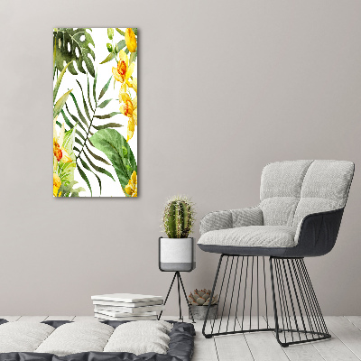 Large canvas wall art Tropical flowers