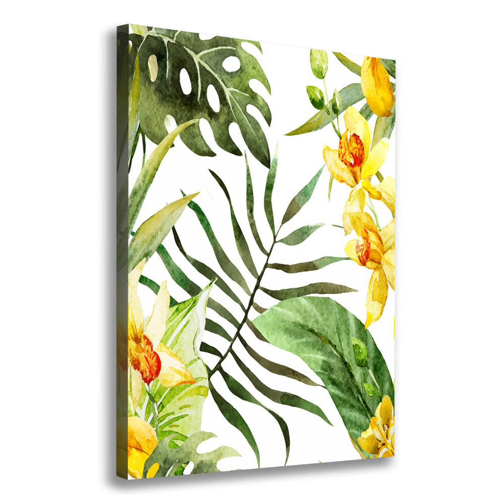 Large canvas wall art Tropical flowers