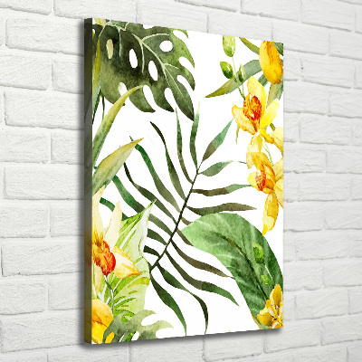 Large canvas wall art Tropical flowers