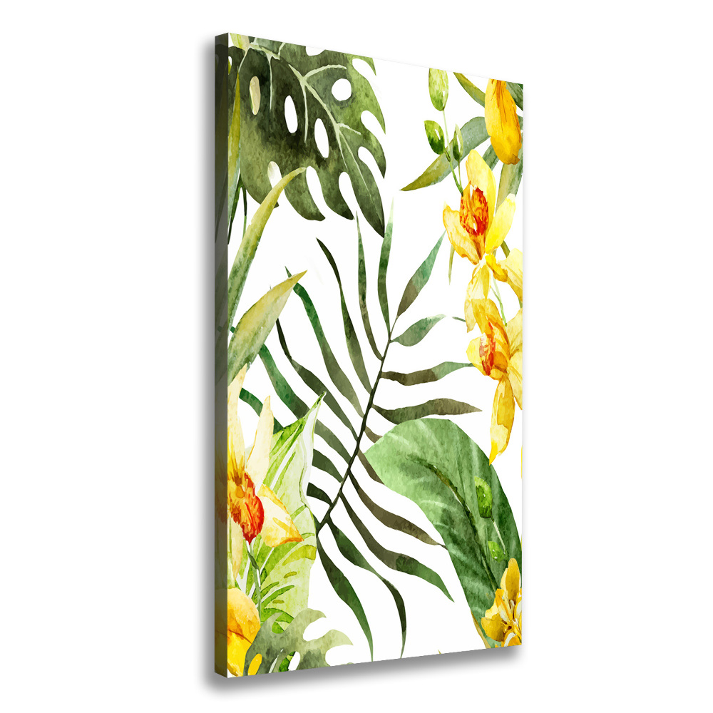 Large canvas wall art Tropical flowers