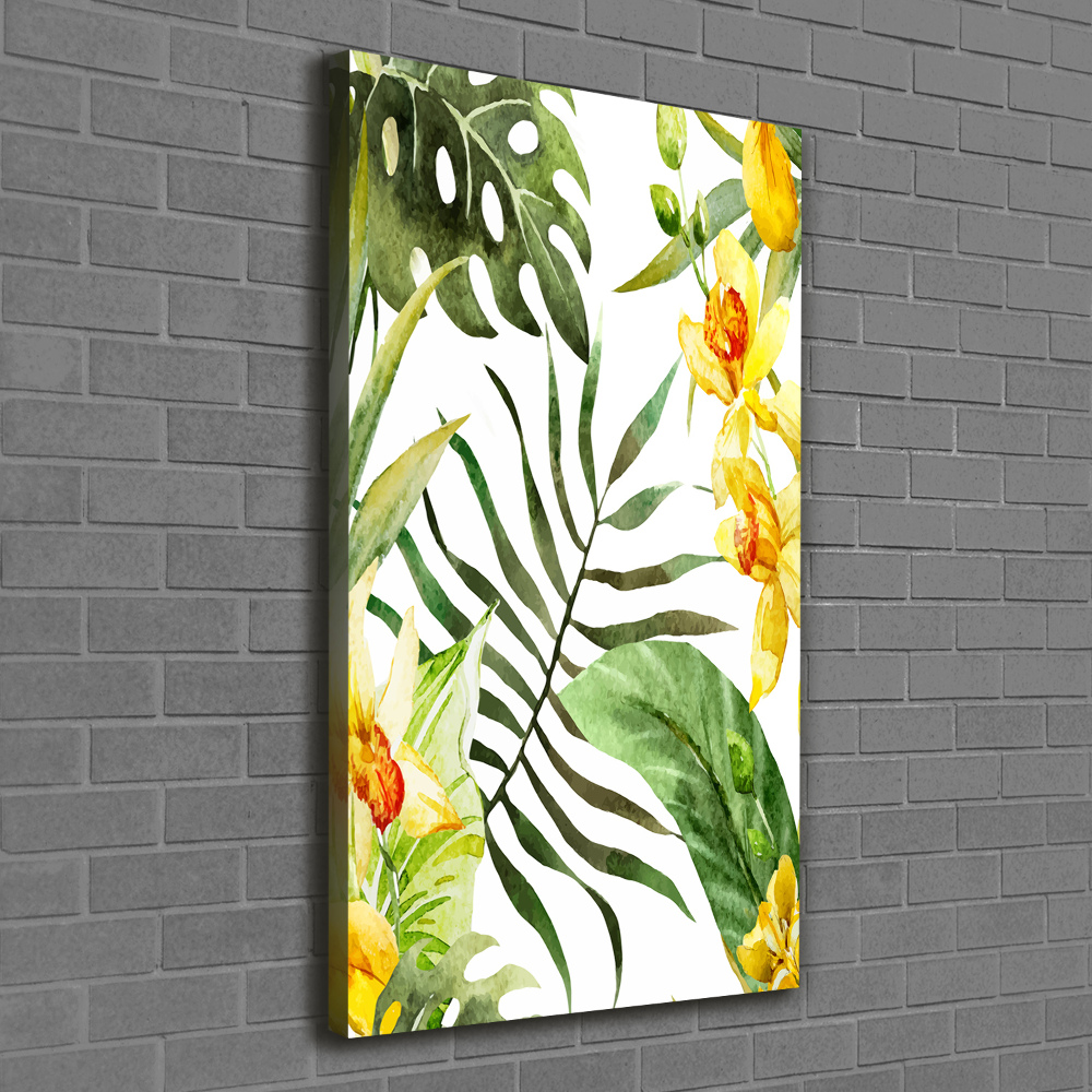 Large canvas wall art Tropical flowers