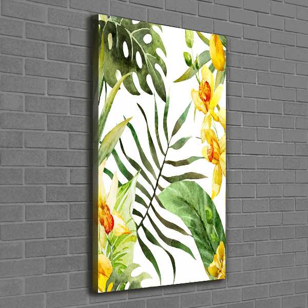 Large canvas wall art Tropical flowers