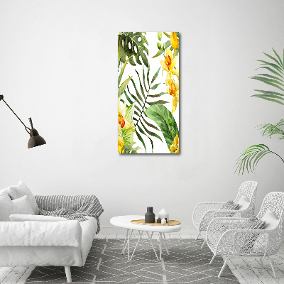 Large canvas wall art Tropical flowers