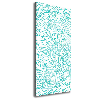 Wall art canvas large Blue waves