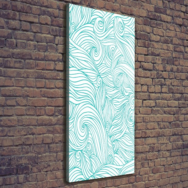 Wall art canvas large Blue waves