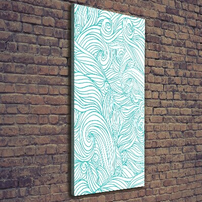 Wall art canvas large Blue waves