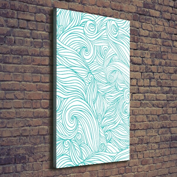 Wall art canvas large Blue waves