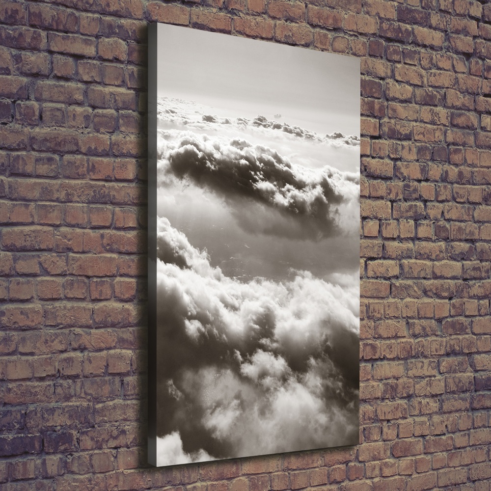 Wall art canvas large Flight over the clouds