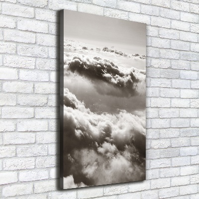 Wall art canvas large Flight over the clouds