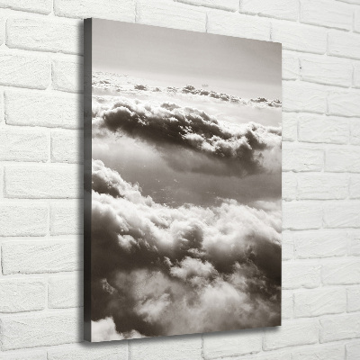 Wall art canvas large Flight over the clouds