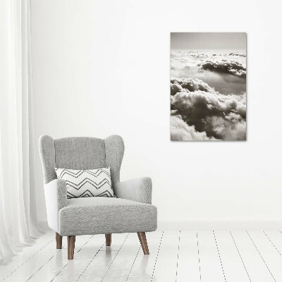 Wall art canvas large Flight over the clouds