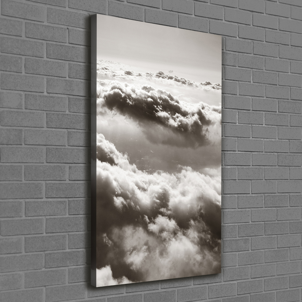 Wall art canvas large Flight over the clouds