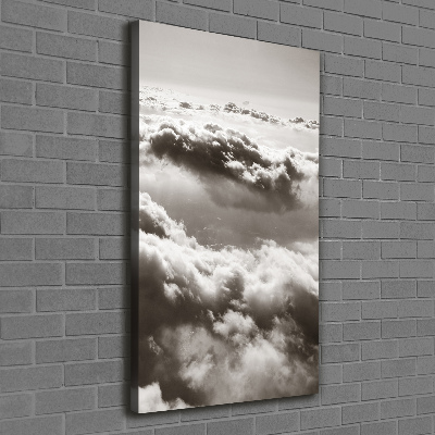 Wall art canvas large Flight over the clouds