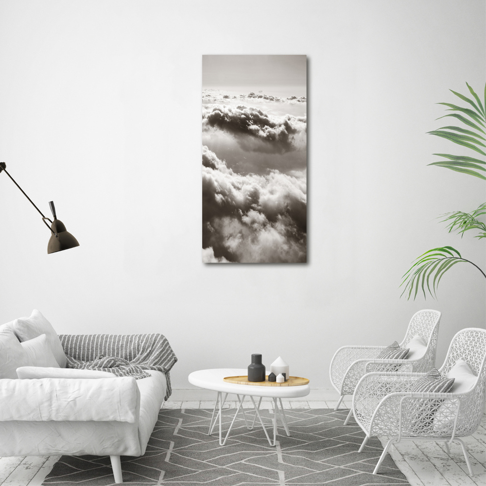 Wall art canvas large Flight over the clouds