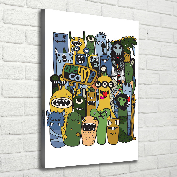 Canvas wall art Crazy monsters