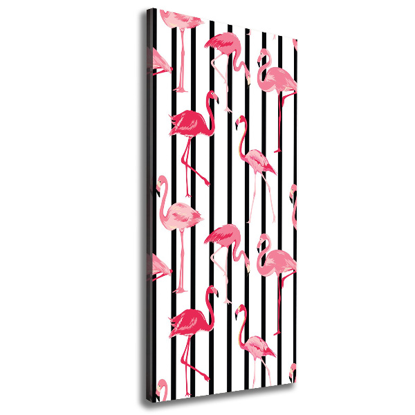 Large canvas wall art Flamingos and stripes