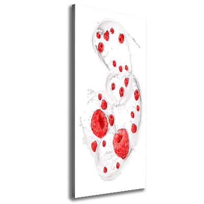 Large canvas wall art Milk and raspberries