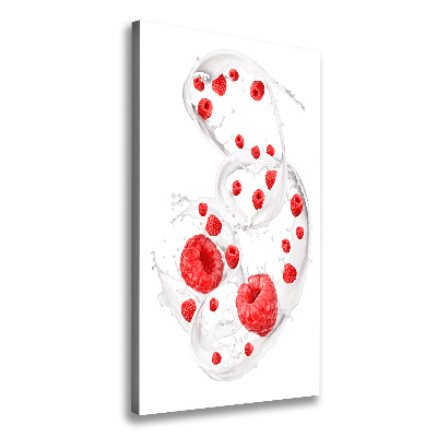 Large canvas wall art Milk and raspberries