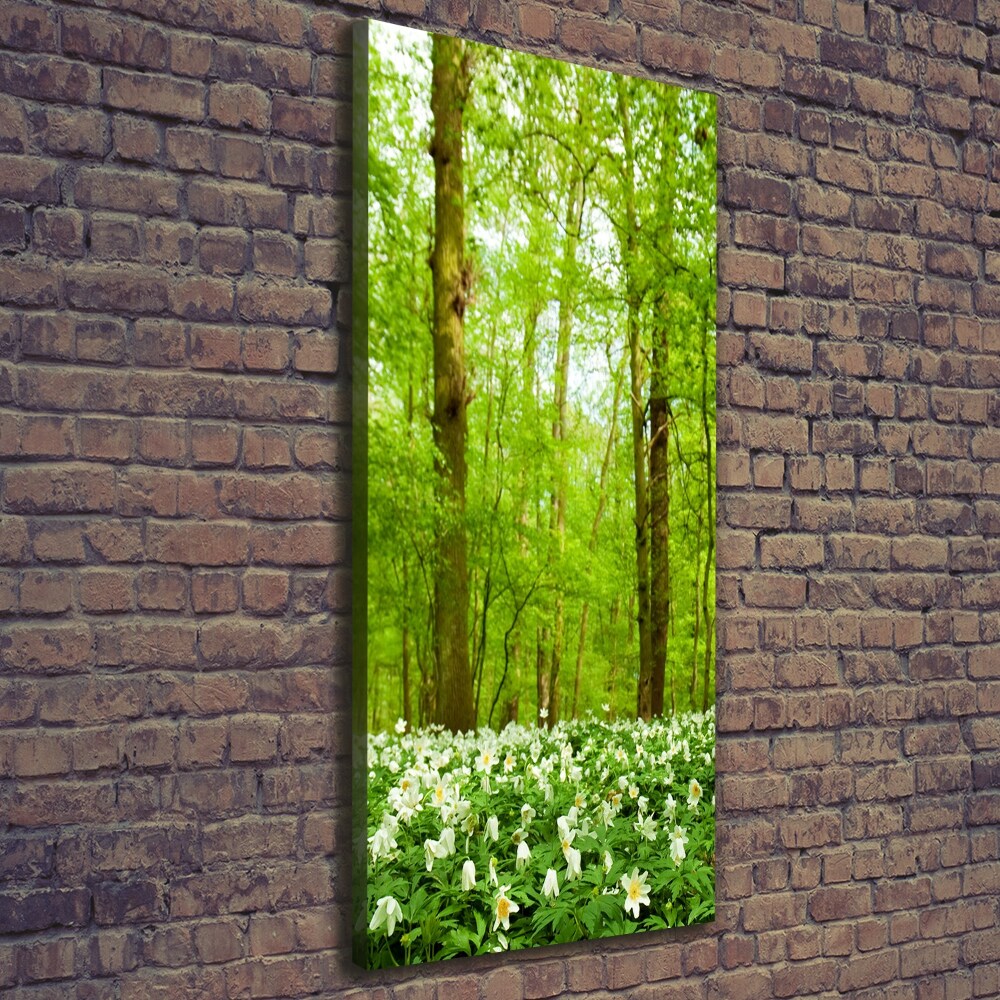 Large canvas wall art Flowers in the forest