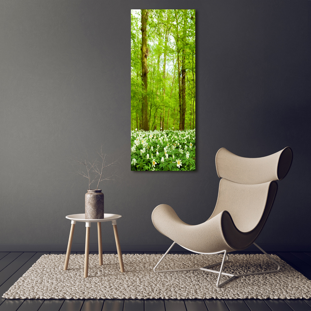 Large canvas wall art Flowers in the forest