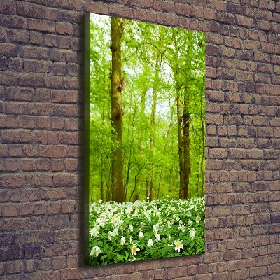 Large canvas wall art Flowers in the forest