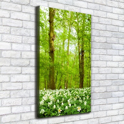 Large canvas wall art Flowers in the forest