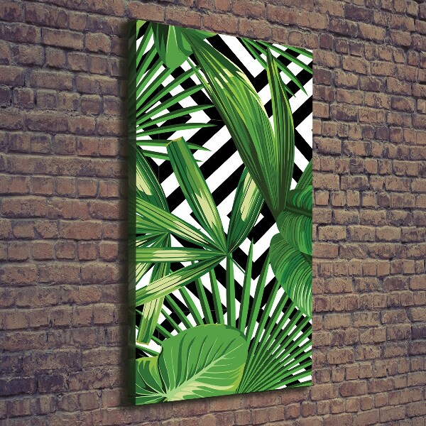 Wall art canvas large Tropical leaves