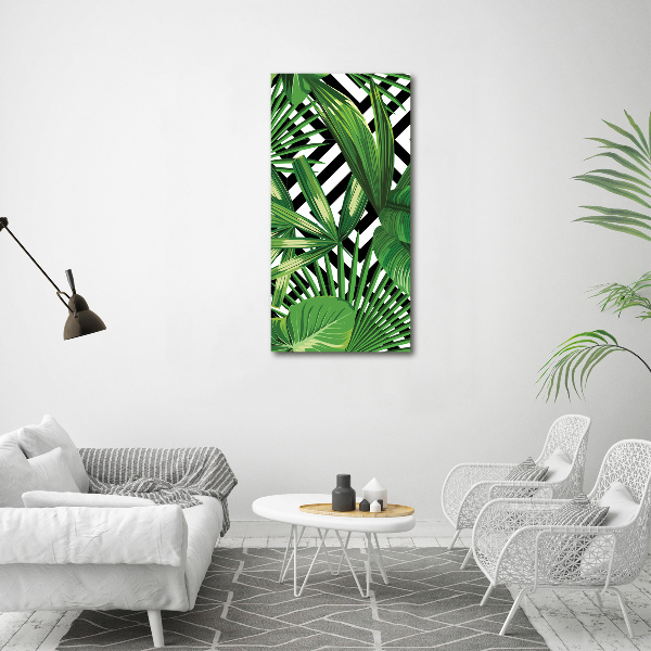 Wall art canvas large Tropical leaves