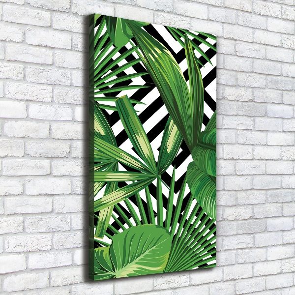 Wall art canvas large Tropical leaves