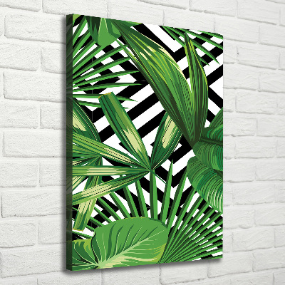 Wall art canvas large Tropical leaves