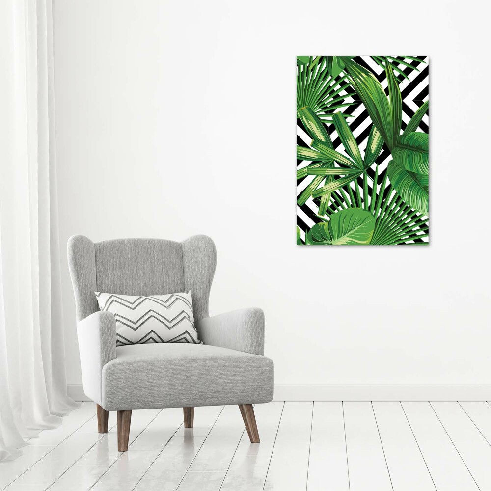 Wall art canvas large Tropical leaves