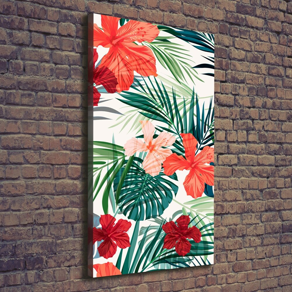 Large canvas wall art Hawaiian flowers